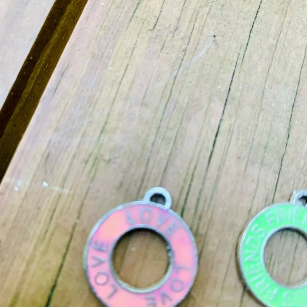 Necklace pendants (4) metal pendants hope love friendship family multicolored